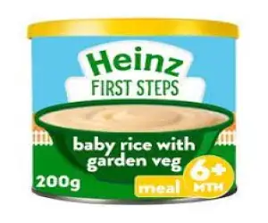 Heinz First Steps Baby Rice with Garden Veg 6+ Months (200G) - Nutritious Meal for Little Ones