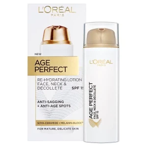 L'Oreal Age Perfect Re-Hydrating Face Lotion SPF 15 50ml | Hydrating Daily Face Moisturizer