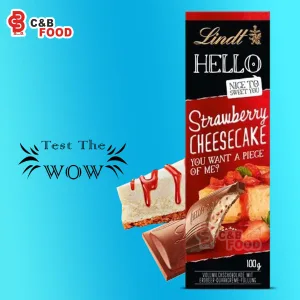 Lindt Hello Strawberry Cheese Cake Chocolate Bar 100G