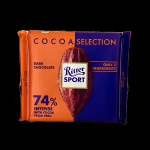 Ritter Sport Dark Chocolate 74% Intense with Cocoa 100G