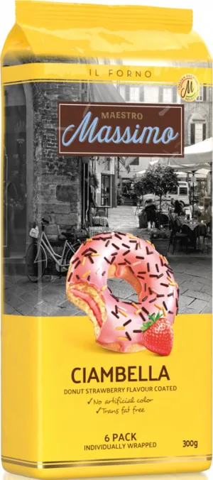 Massimo Ciambella Strawberry Coated Cake (6pack) 300G
