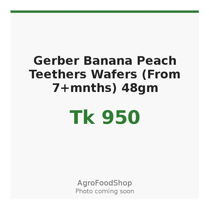 Gerber Banana Peach Teethers Wafers (From 7+mnths) 48gm