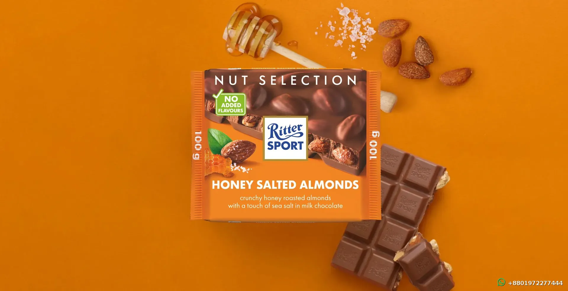 Ritter Sport Honey Salted Almonds 100g