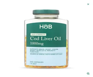 Holland &amp; Barrett Cod Liver Oil 1000mg 240 Capsules