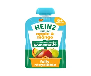 Heinz Bright ‘n’ Fruity Apple &amp; Mango Baby Food Pouch (100g).