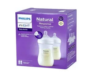 Philips Avent Natural Response Baby Feeding Bottle 260ml Twin Pack 3-6m.