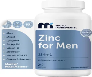 Micro Ingredients Zinc for Men 50 mg Per Serving 240 Capsules 11-in-1