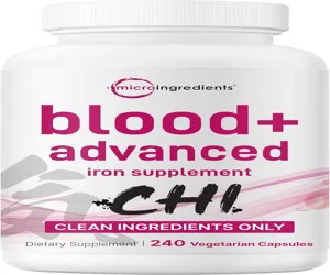 Micro Ingredients Iron Bisglycinate Supplement for Women &amp;amp Men 14-in-1