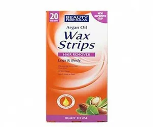 Beauty Formulas Argan Oil Wax Strips Hair Removal Legs & Body 20 Strips