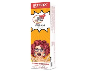 Streax Pro Hold &amp; Play Funky Colour Flirty Red 100g