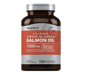 Piping Rock Wild Alaskan Salmon Fish Oil 1000mg 180 Softgels