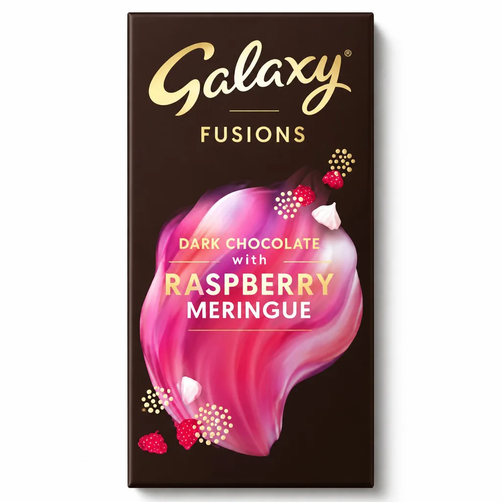 Galaxy Fusions Dark Chocolate with Raspberry Meringue 100g