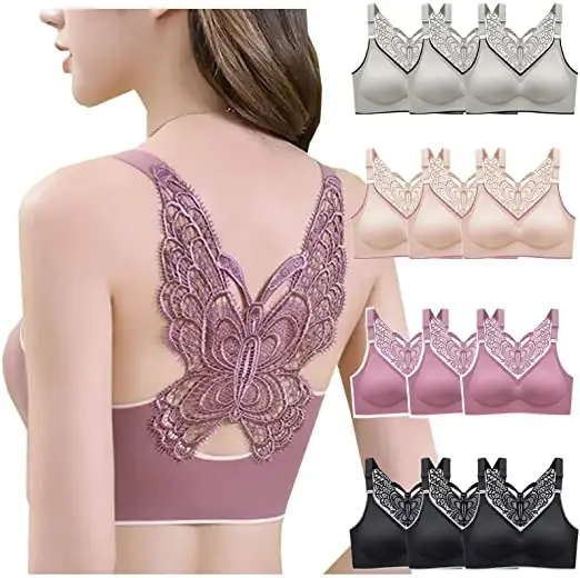 Amamia Sport Wide Shoulder Straps Seamless Stretchy Vest Bra(PURPLE)