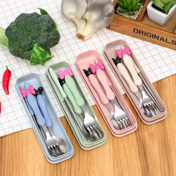 Disney Character Spoon and Fork Cutlery Set for Unisex Kids 2pcs Plastic Flatware Set, BPA Free Easy Clean and Dishwasher Safe Best for Kids 3+ Years (Cupcakes Cutlery Set)
