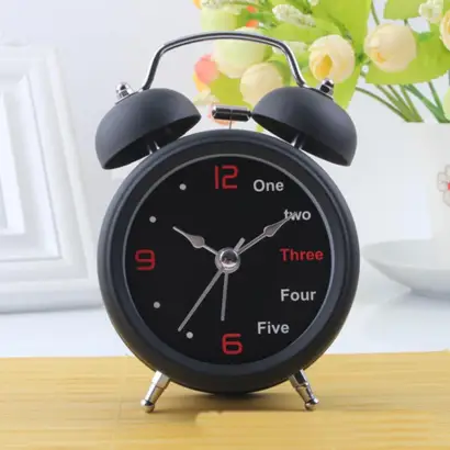 Twin Bell Alarm Clock-Black - Wall Clock