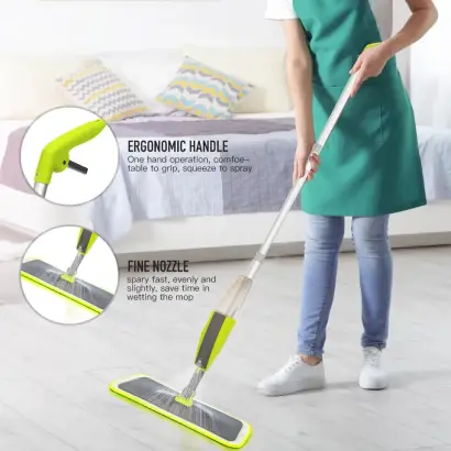 Microfiber Mop Floor Cleaning System - Washable Pads Perfect Cleaner for Hardwood, Laminate & T