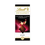 Lindt Cranberry Almond & Hazelnut Dark Chocolate Bar 100G