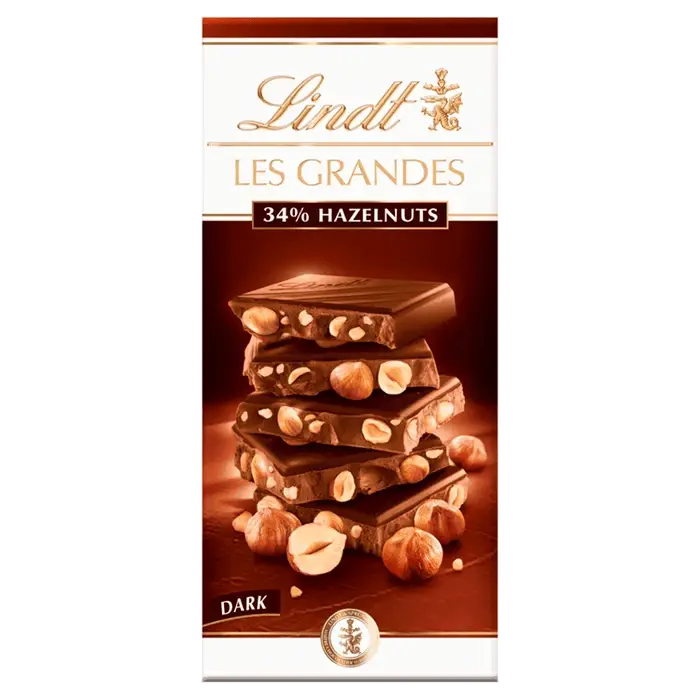 Lindt Les Grandes Hazelnuts Dark Chocolate 150g