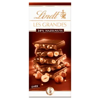 Lindt Les Grandes Hazelnuts Dark Chocolate 150g