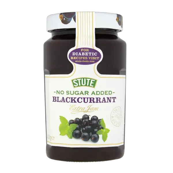 Stute No Sugar Added Blackcurrant Extra Jam 430g