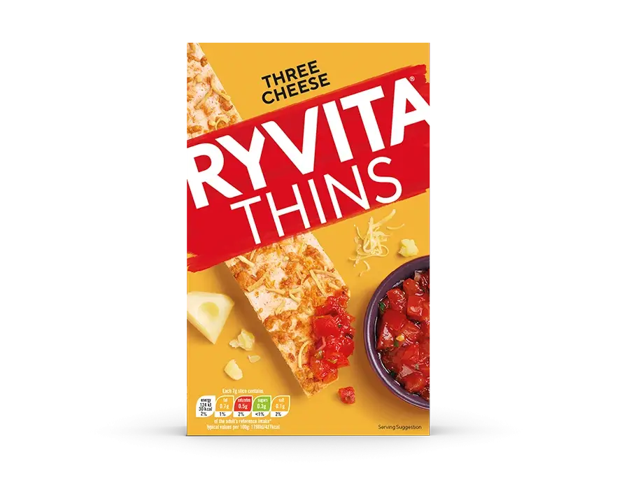 Ryvita Thins Three Cheese Snack 125g