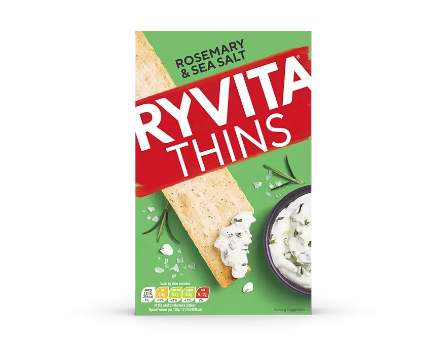Ryvita Thins Rosemary & Sea Salt Snack 125g