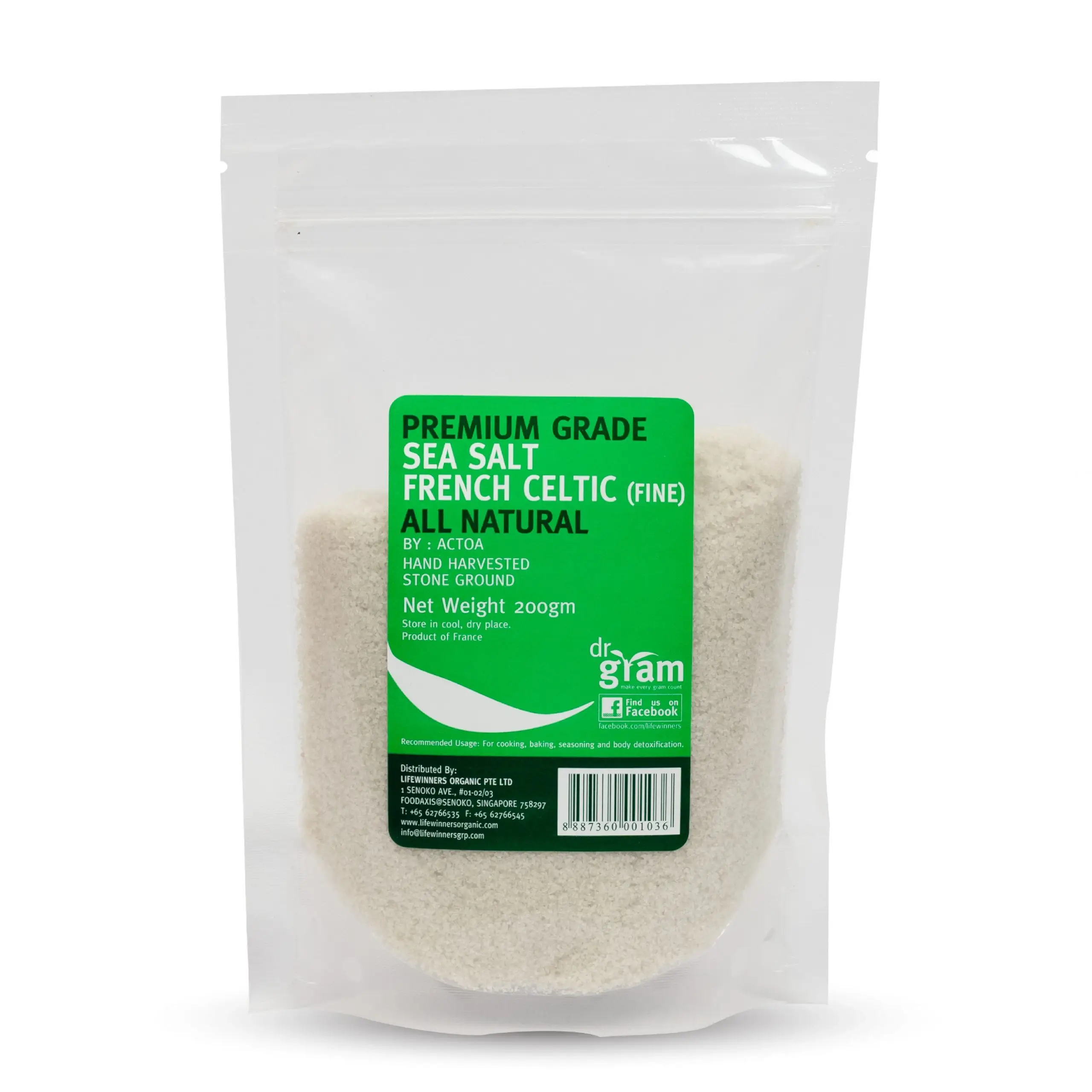 DR. GRAM SALT SEA SALT FINE FRENCH CELTIC 250GM