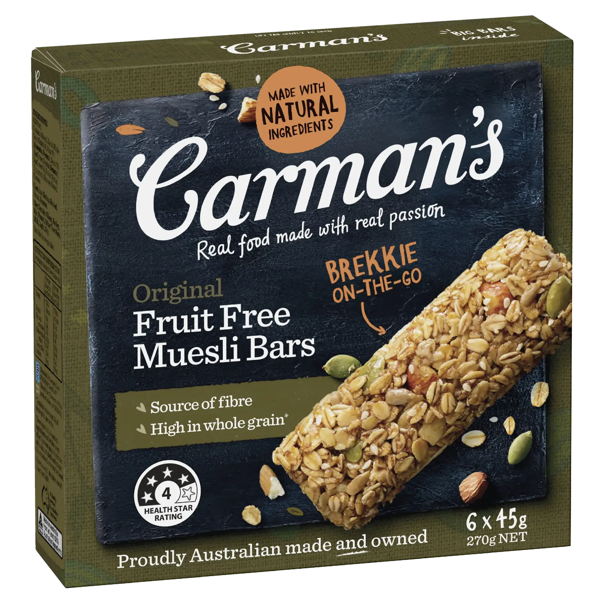 Carmans ORIGINAL FRUIT FREE MUESLI BARS 6 PACK