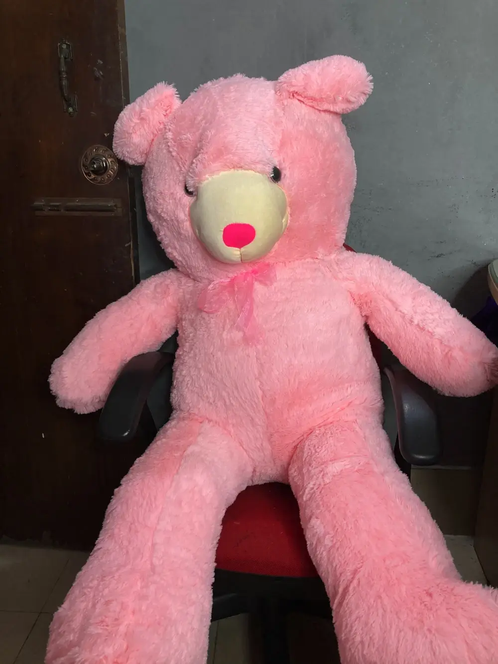 huge valentines day teddy bear 5 Feet-large pink teddy bear