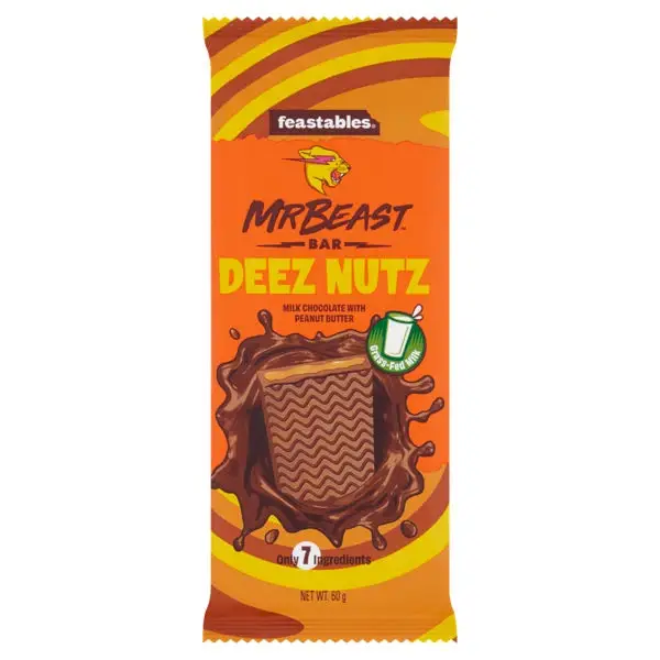 Mr Beast Deez Nuts Original Milk and Dark Chocolate Bar