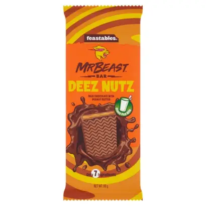 Mr Beast Deez Nuts Original Milk and Dark Chocolate Bar