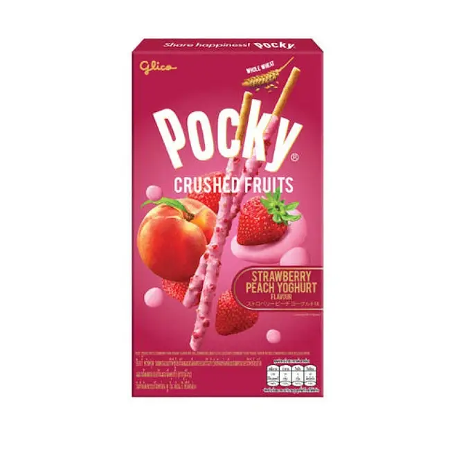 Pocky Crushed Fruits Strawberry Peach Yoghurt 38g