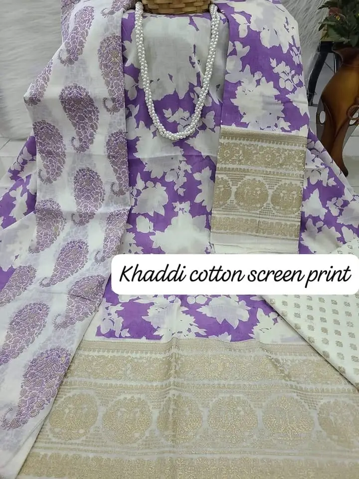 PURE KHADDI COTTON SCREEN PRINT 3PIC ID 2529