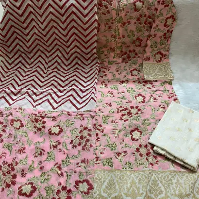 PURE KHADDI COTTON SCREEN PRINT STITCH 3PIC (সেলাই করা)