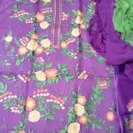 সপুরা মসলিন এমব্রয়ডারী কামিজ,পিওর শিপন দুই কালার টাই-ডাই ওড়না, ইনার+সালোয়ার ৫গজ কাপুর-৪পিছ সেট।