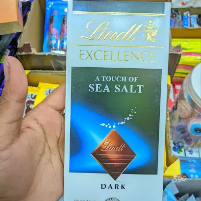 Lindt Excellence Sea Salt Dark 1 Bar of Chocolate ( 100 grams; Made in Switzerland )