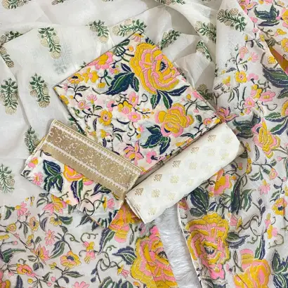 PURE KHADDI COTTON SCREEN PRINT 3PIC ID 2704