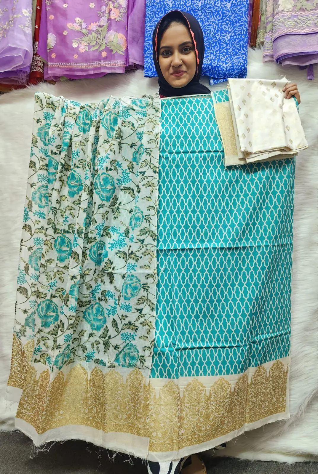 PURE KHADDI COTTON SCREEN PRINT 3PIC ID 2724