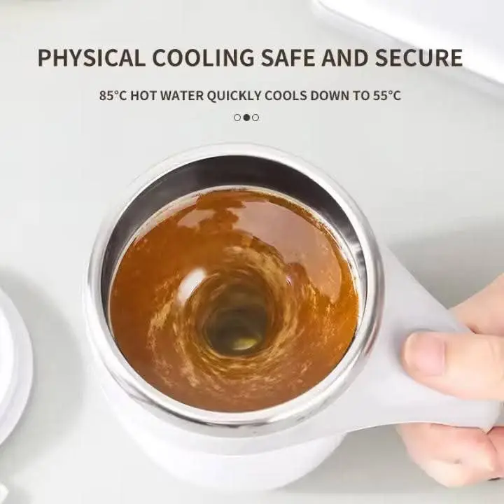 Automatic Magnetic Stirring Coffee Mug Electric Fast Stirring Speed Magnetic Quiet Stirring Travel Cup Auto Mixing Stainless Cup