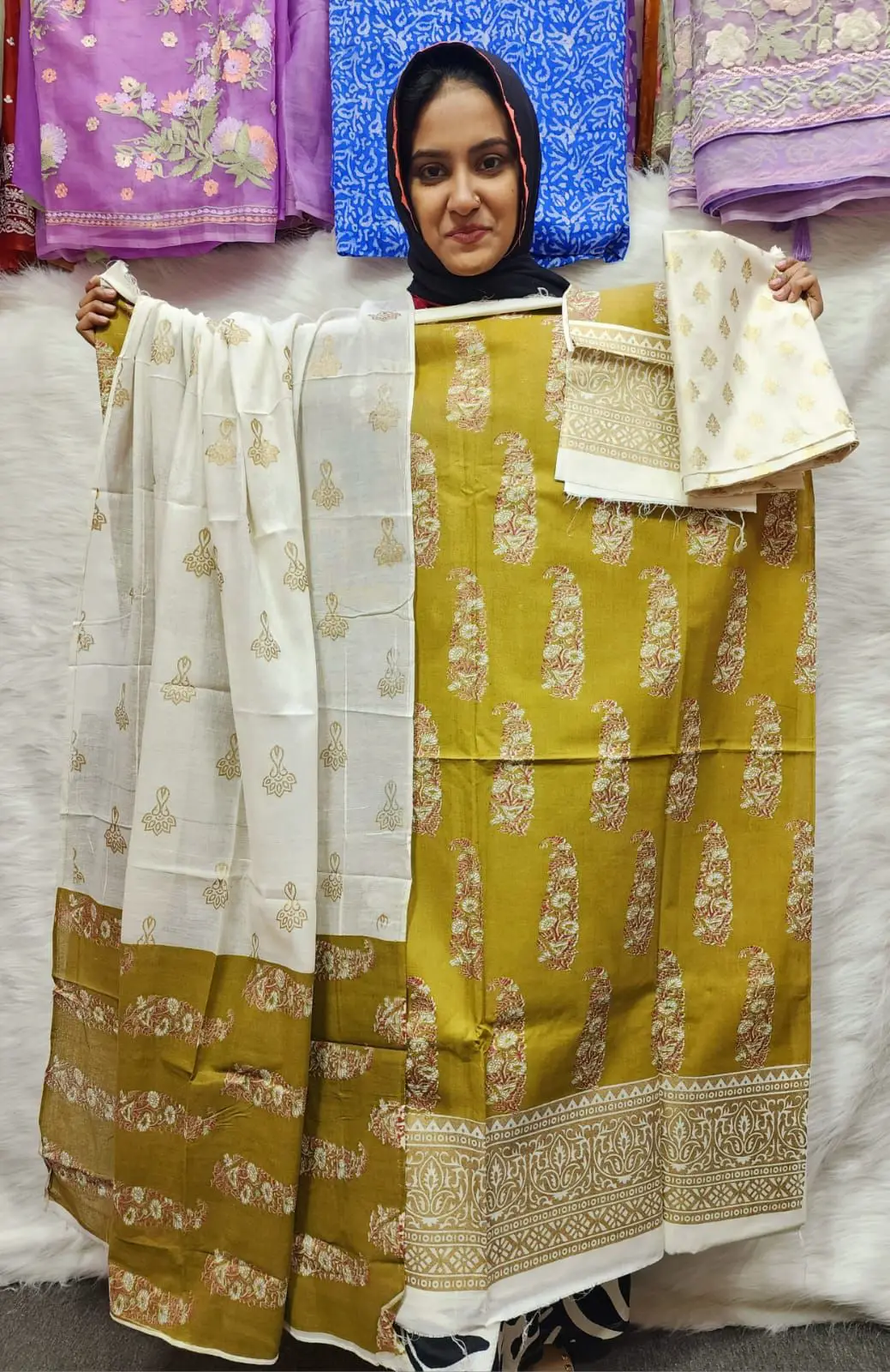 PURE KHADDI COTTON SCREEN PRINT 3PIC ID 2735
