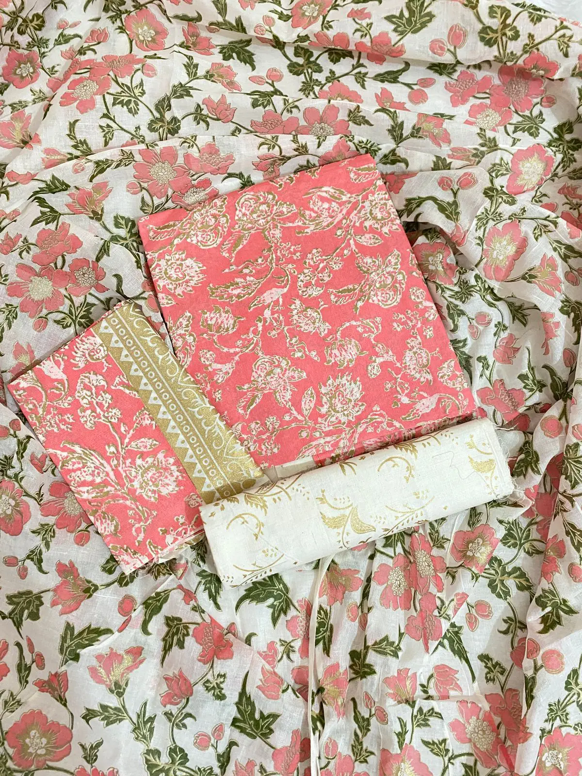PURE KHADDI COTTON SCREEN PRINT 3PIC ID 2749