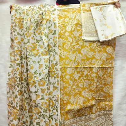 PURE KHADDI COTTON SCREEN PRINT 3PIC ID 2727