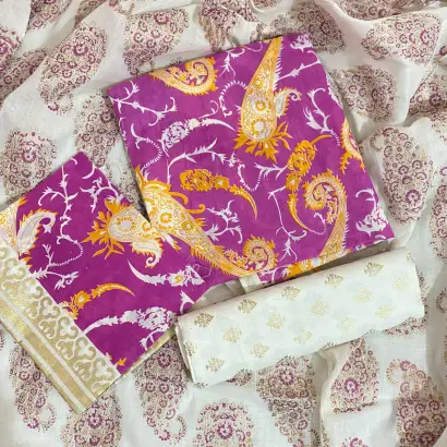 PURE KHADDI COTTON SCREEN PRINT 3PIC ID 2741