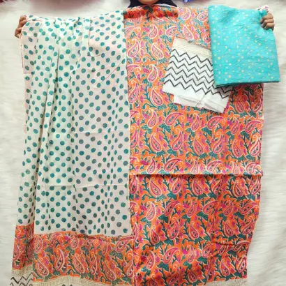 PURE KHADDI COTTON SCREEN PRINT 3PIC ID 2733