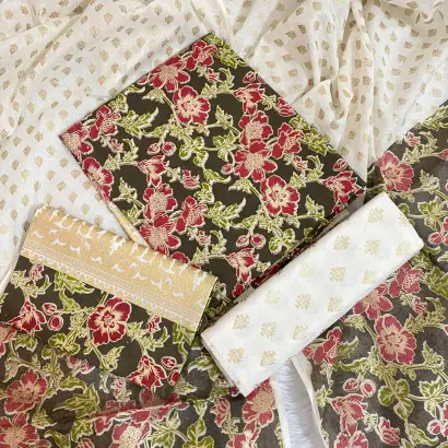 PURE KHADDI COTTON SCREEN PRINT 3PIC ID 2753