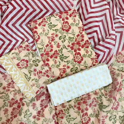 PURE KHADDI COTTON SCREEN PRINT 3PIC ID 2757