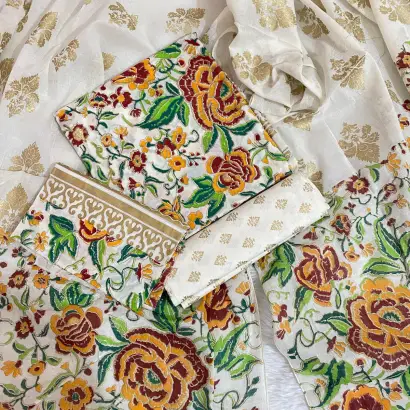 PURE KHADDI COTTON SCREEN PRINT 3PIC ID 2754