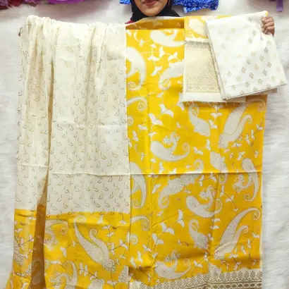PURE KHADDI COTTON SCREEN PRINT 3PIC ID 2714